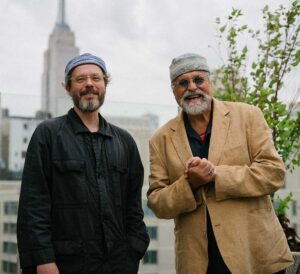 Portrait of jazz musicians Jakob Bro and Joe lovano.